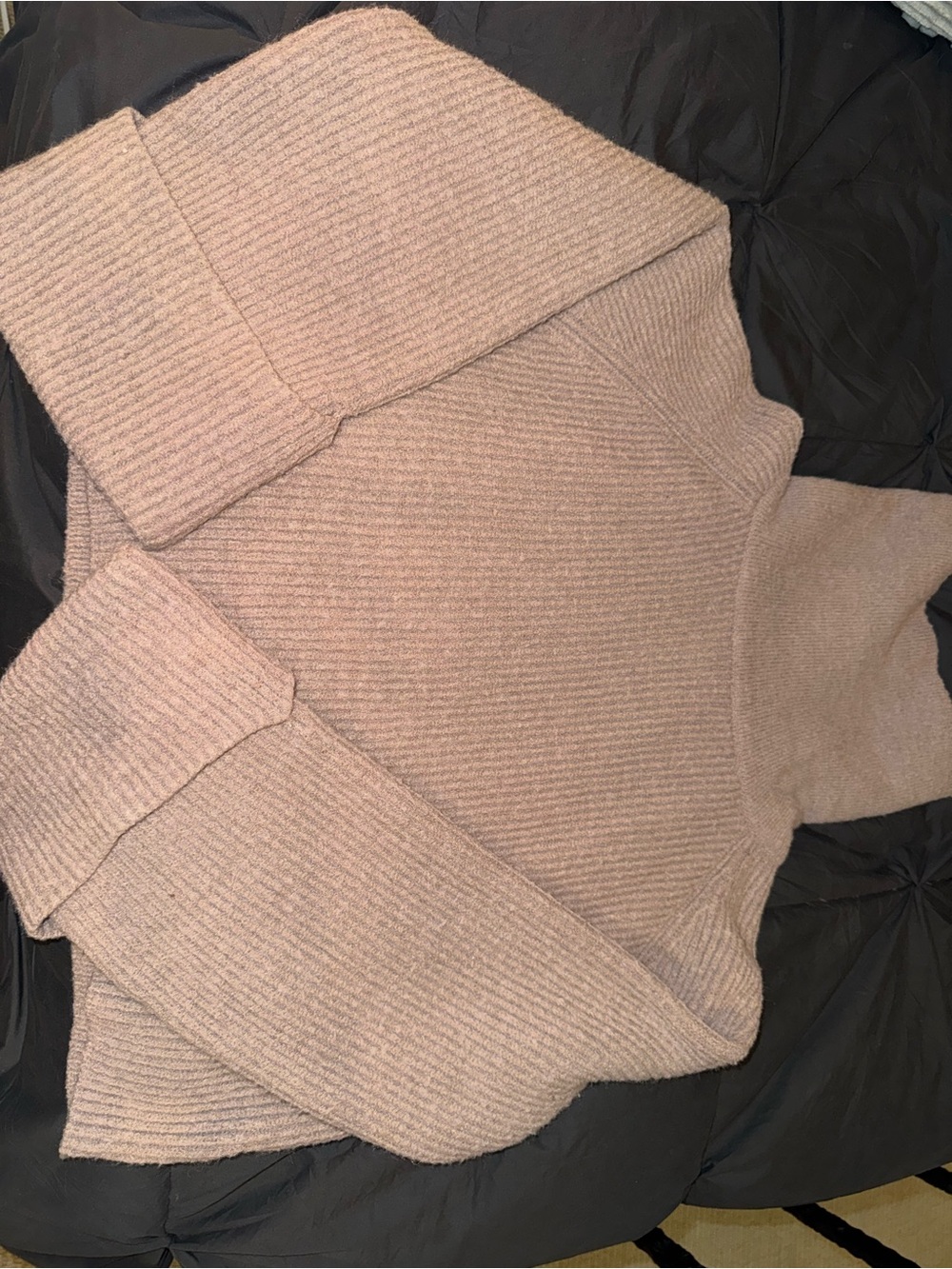 Urban Outfitters- Nuuly Thrift Cozy Ribbed Turtleneck Sweater - Tan